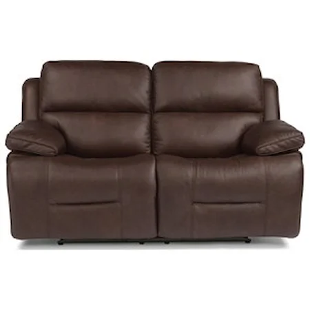 Casual Power Reclining Loveseat with Power Headrest